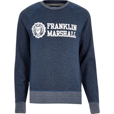 Navy Franklin & Marshall branded jumper